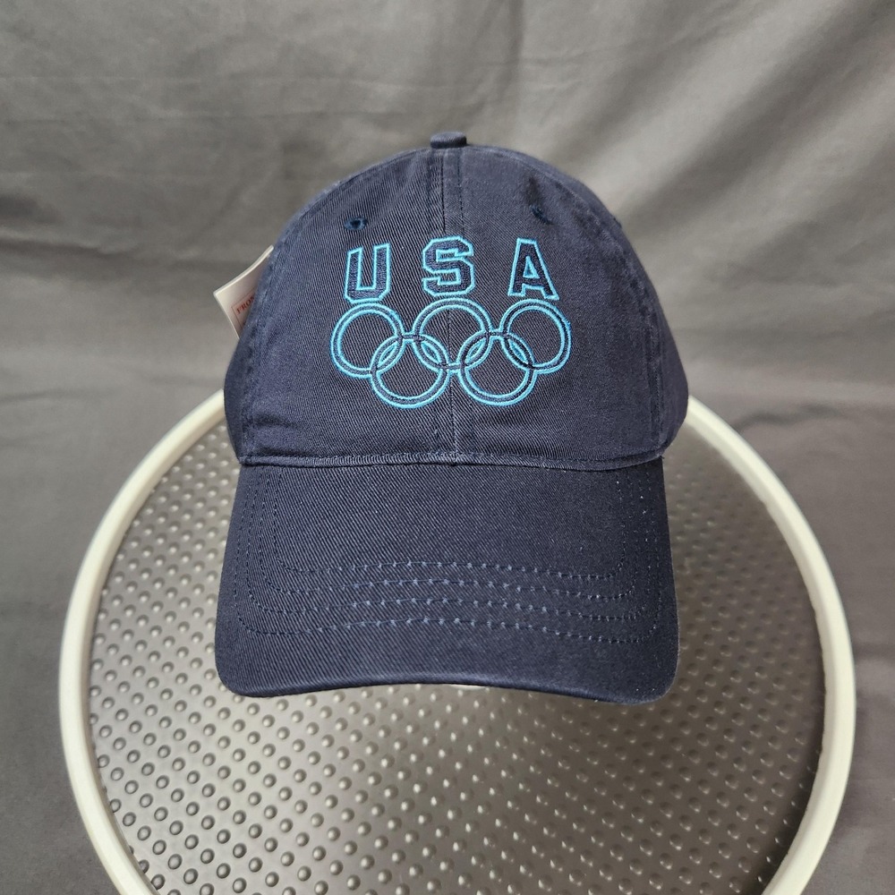 Team USA Hat Cap Strap Back Mens Olympic Rings Embroidered Dad Hat Sample New